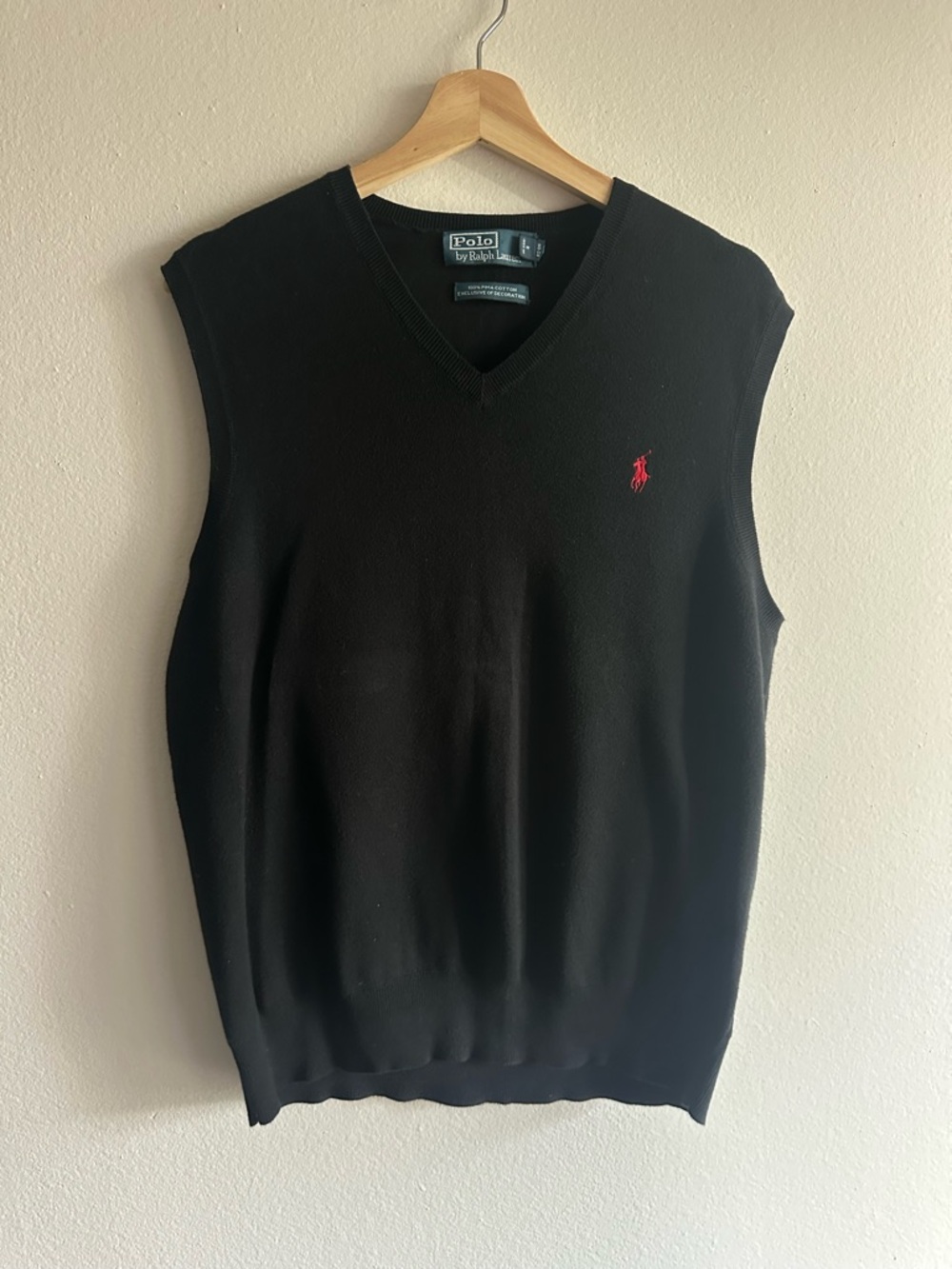 Polo by Ralph Lauren Black V-Neck Knit Sweater Vest